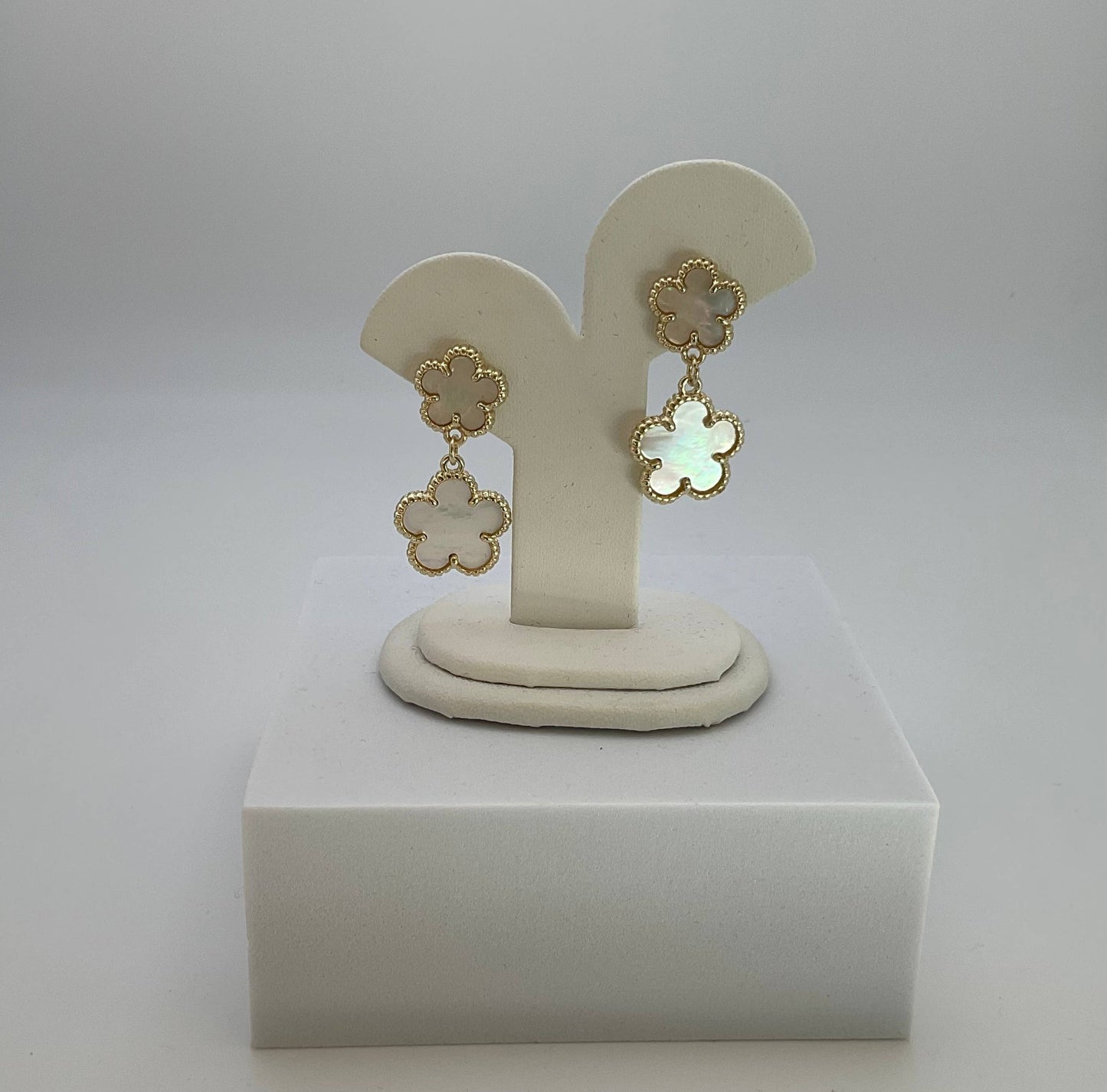 Assorted Clover Drop Statement Earrings: Mother Of Pearl