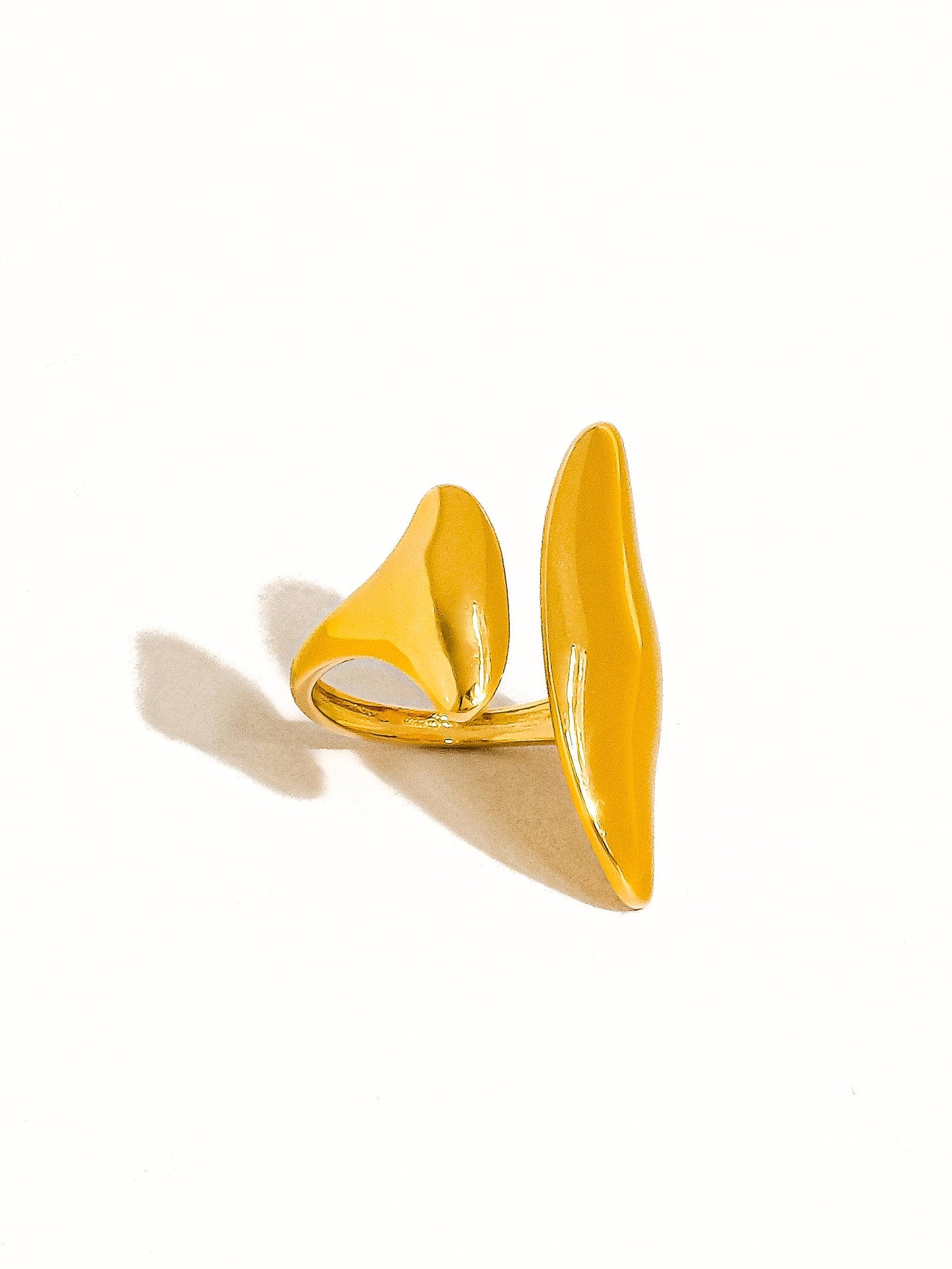 Danielle 18K Gold Non-Tarnish Abstract Statement Ring: Yellow Gold