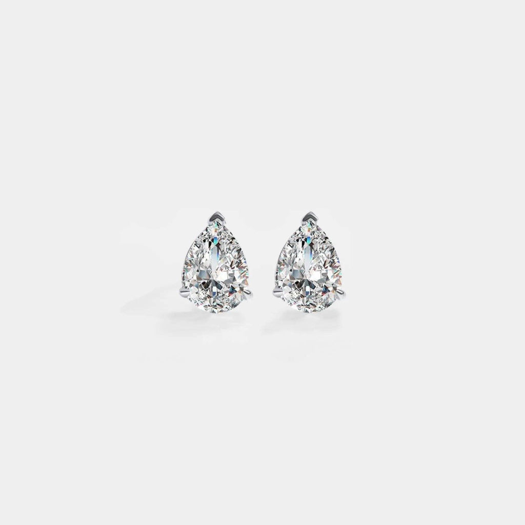 Perimade & Co. LLC - Pear-Cut Moissanite Stud Earrings in 925 Sterling Silver: Gold / 4.0 ct