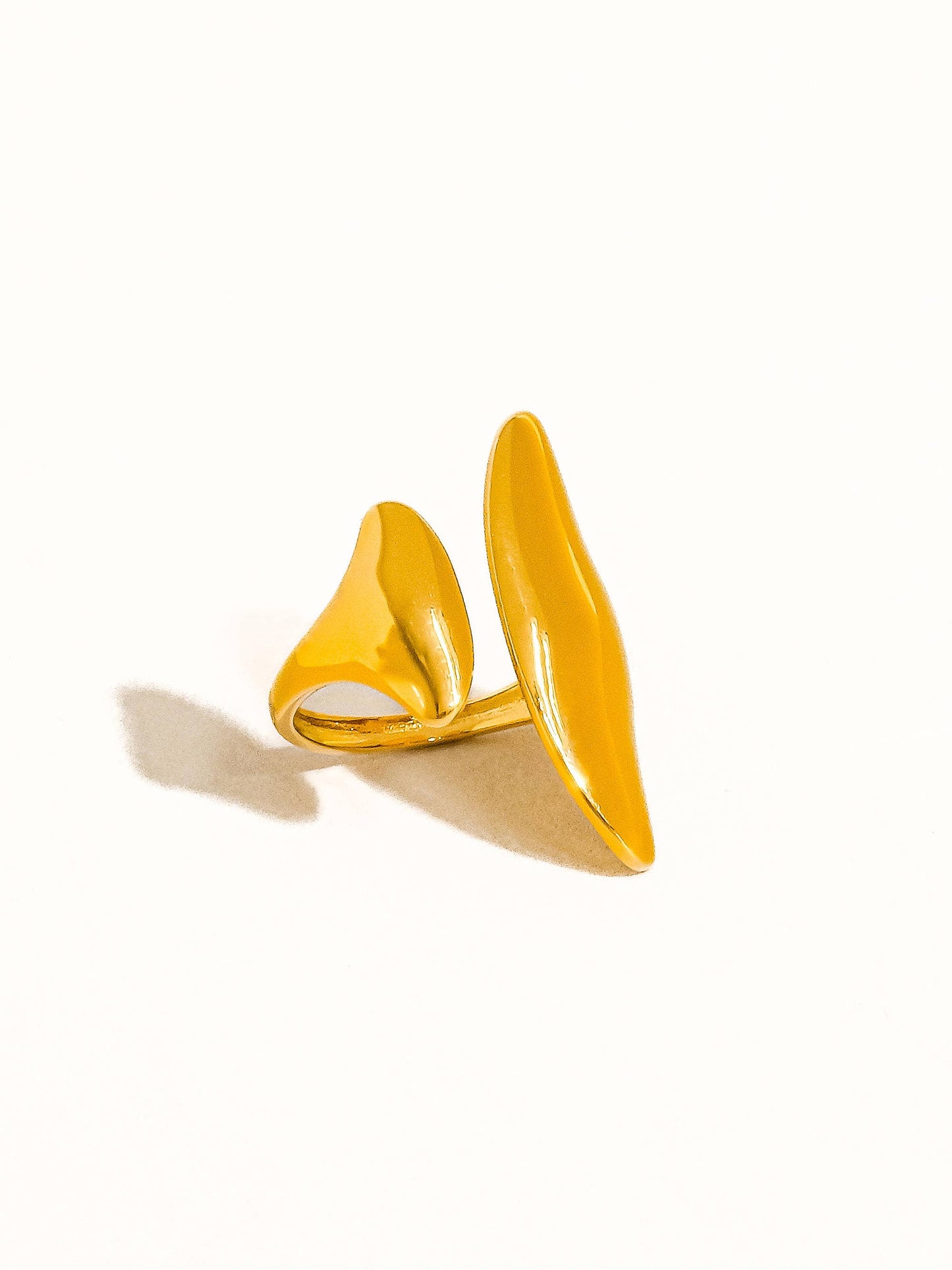 Danielle 18K Gold Non-Tarnish Abstract Statement Ring: Yellow Gold