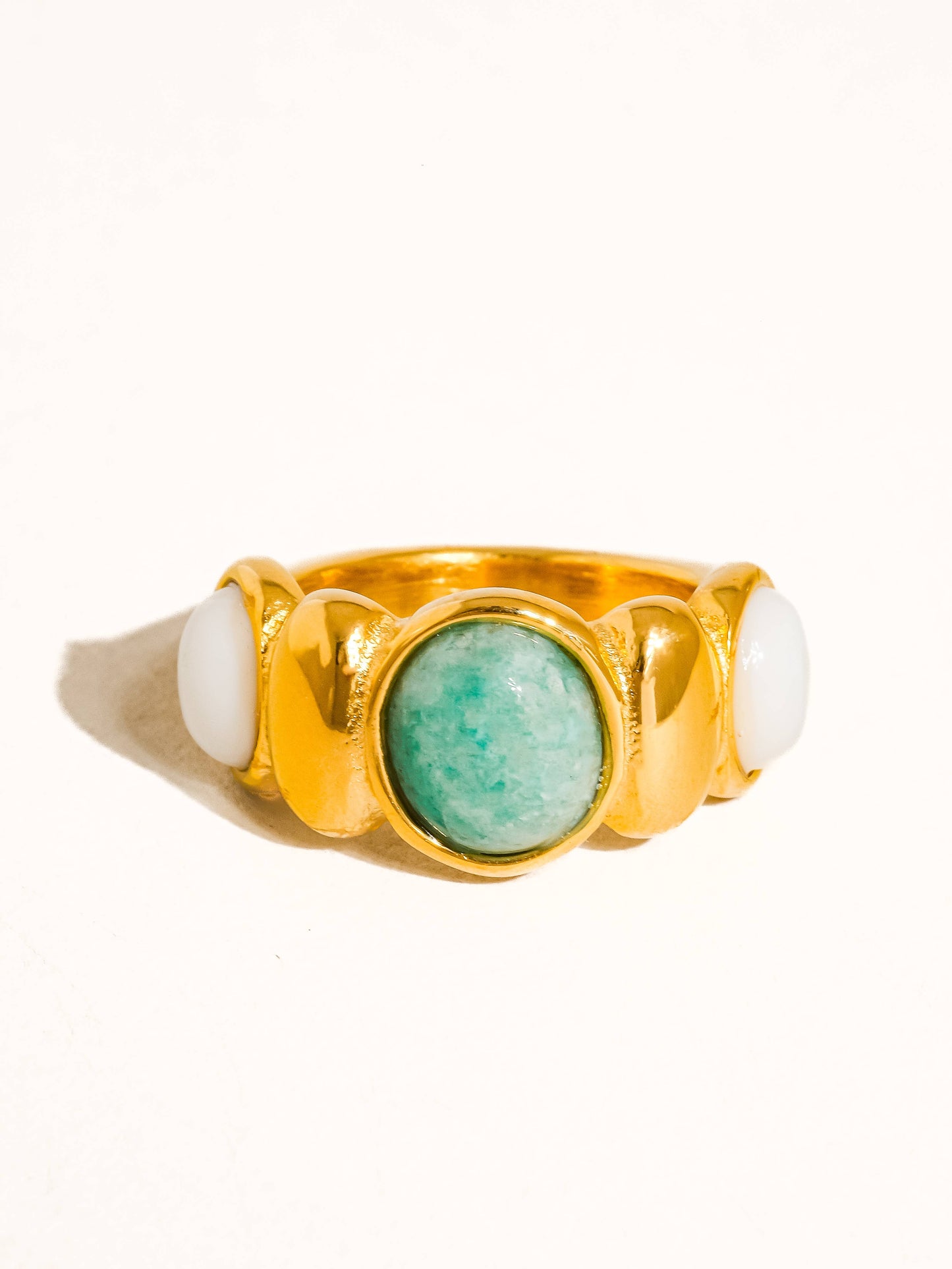 Laurent 18K Gold Non-Tarnish Natural Stone Ring: Blue / 7